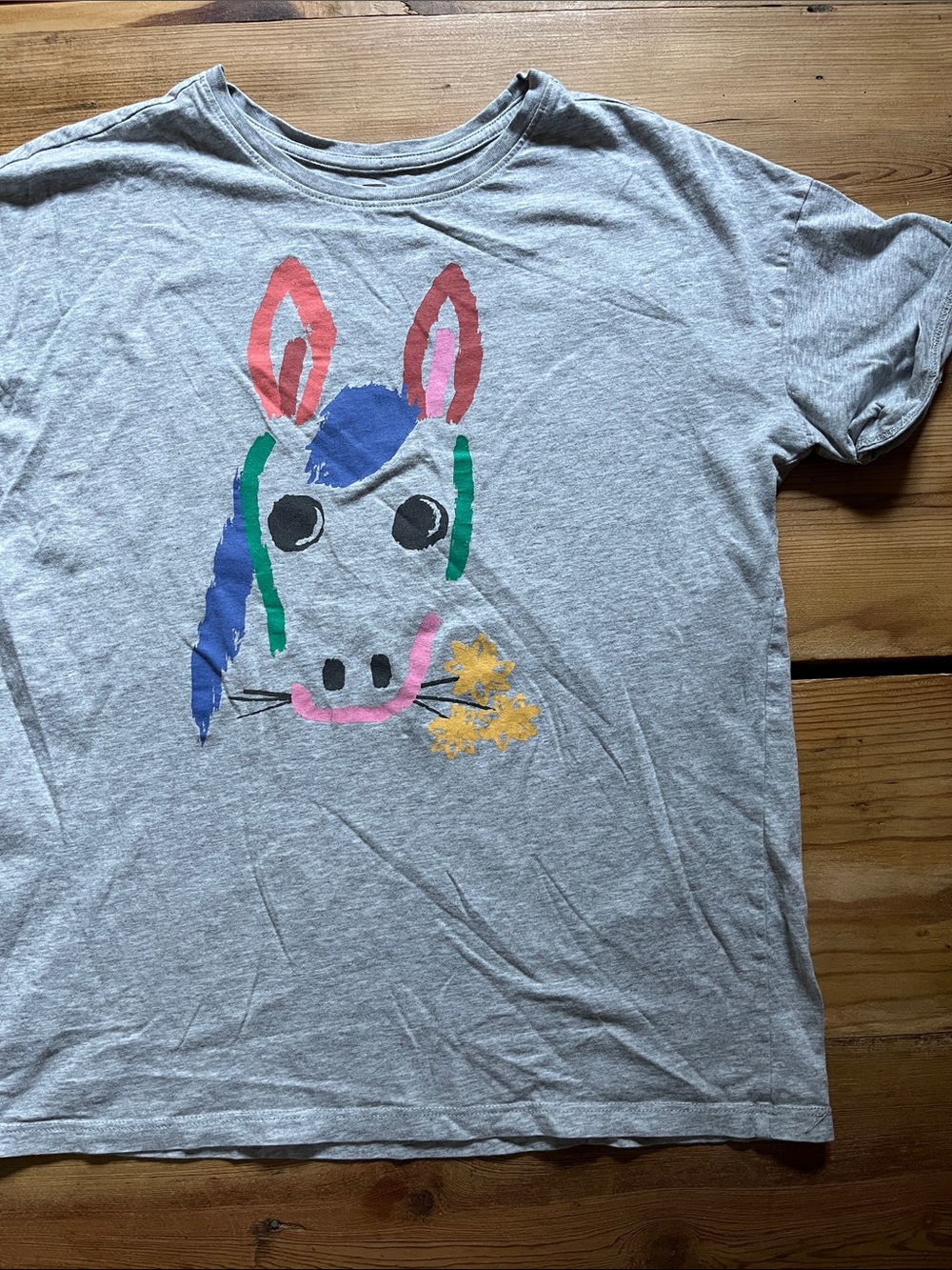 TEA COLLECTION 14 Gray Horse Pony Graphic Tee